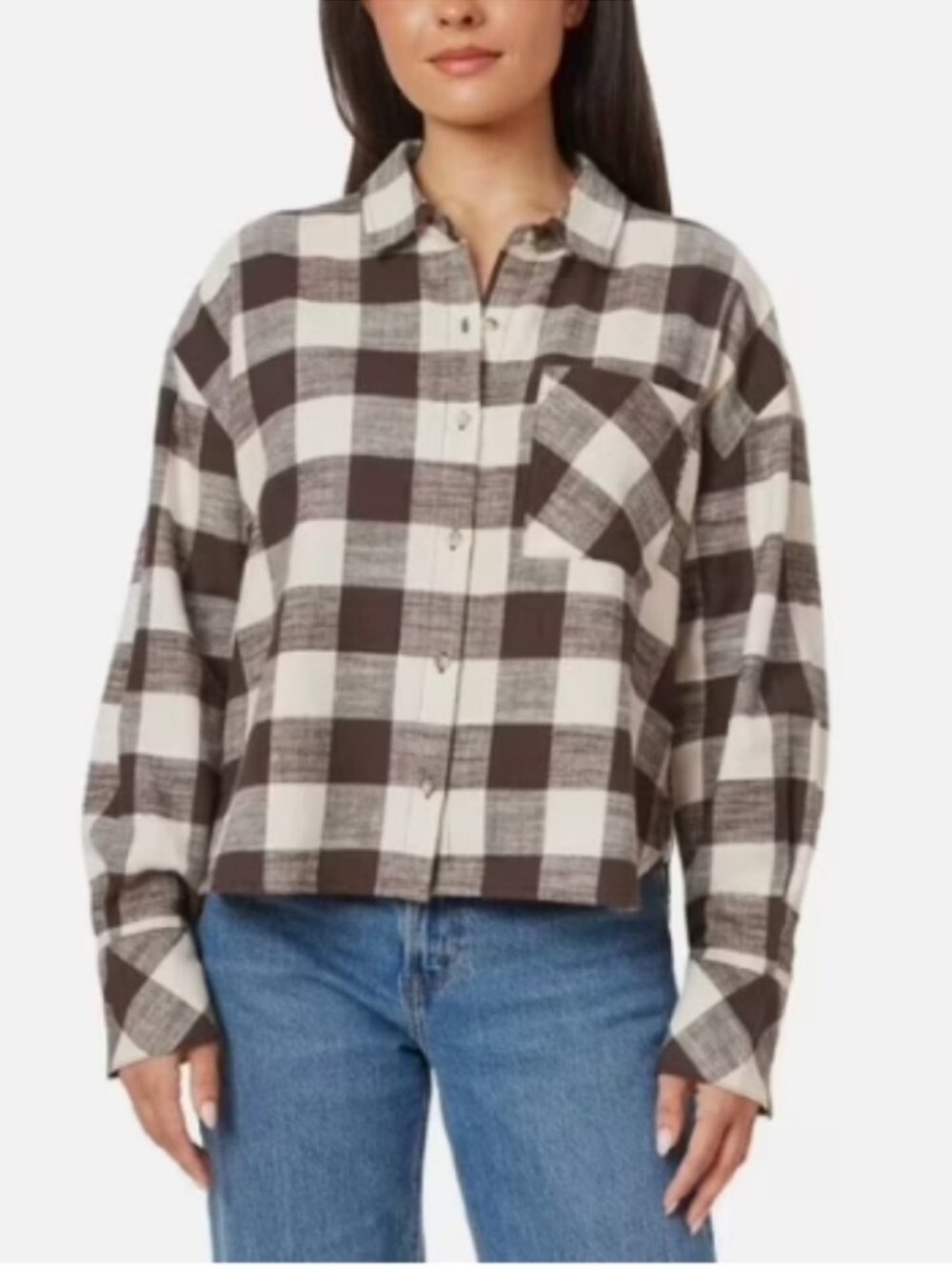 Scotch & Soda Brown and Cream Plaid Button-Down Shirt